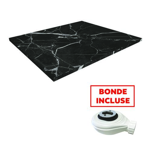Receveur de douche résine de synthèse Nola marbre Noir 80x100